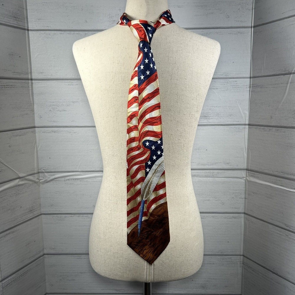 We The People Preamble Neck Tie By Steven Harris US Flag Patriotic 57'' X 3.75''